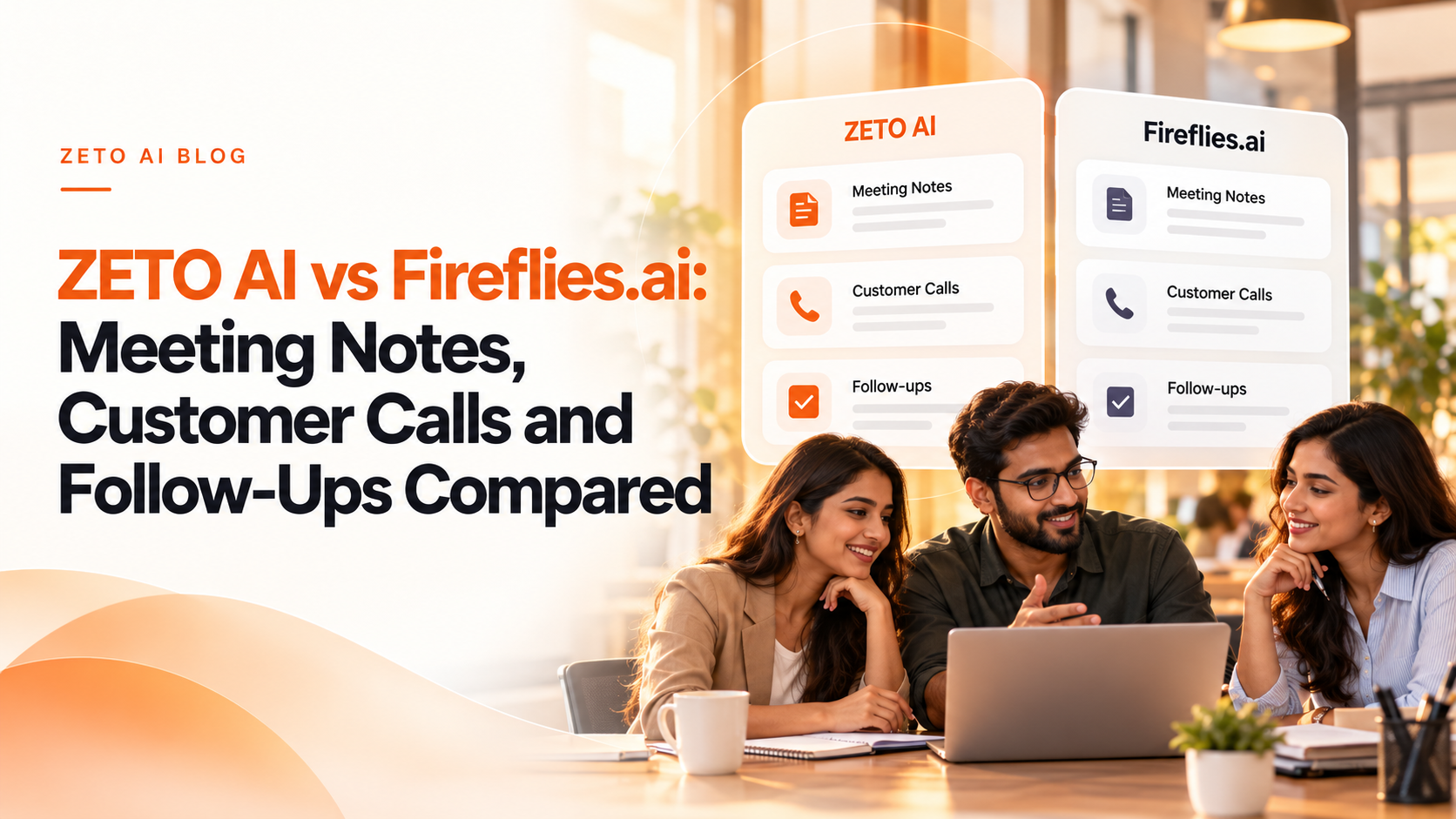 ZETO AI versus Fireflies.ai mobile meeting notes and customer follow-ups comparison